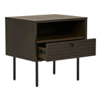 Table d’appoint en chêne fumé avec tiroir 50x40x50 cm