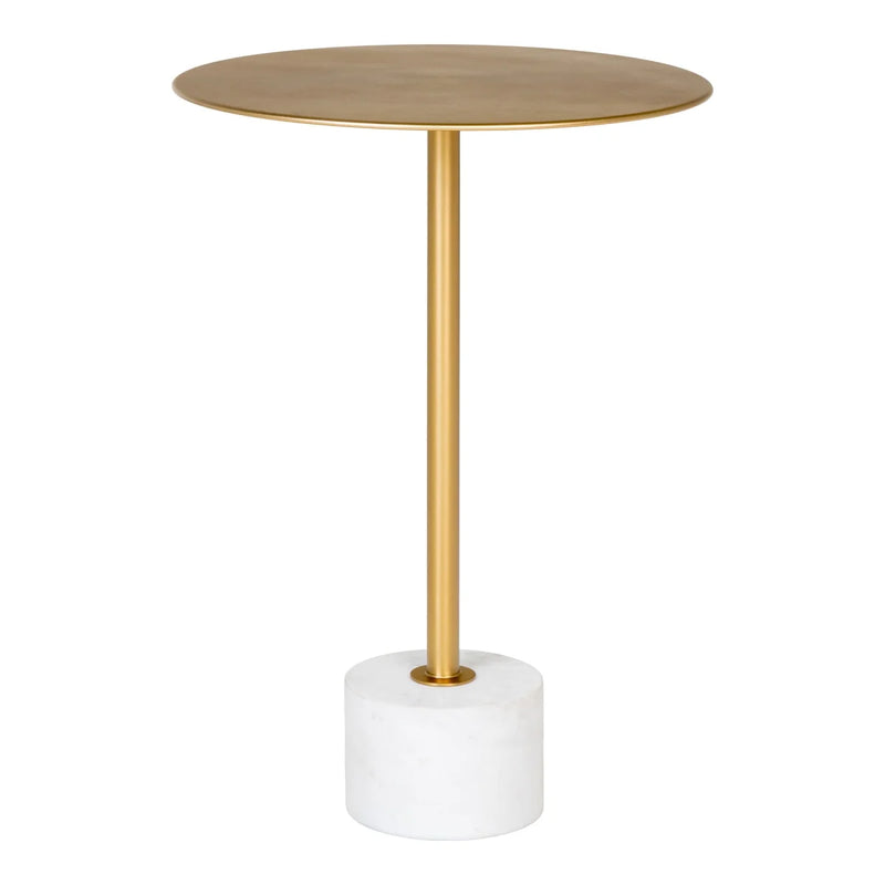 Table d'appoint en marbre et laiton Ø41x58 cm