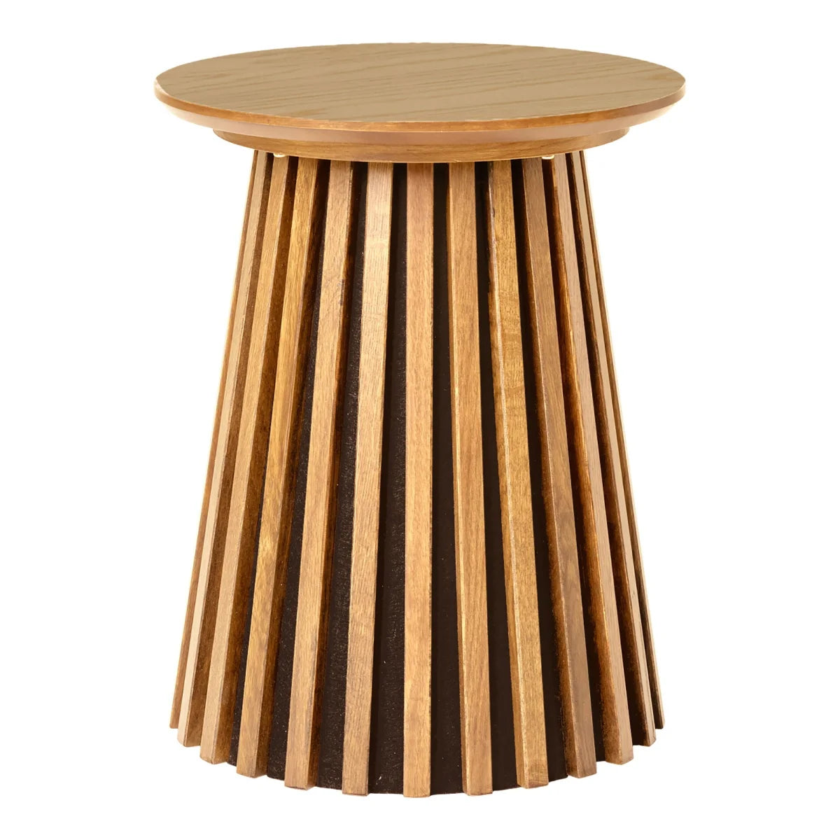 Table d’appoint moderne en placage chêne naturel ø40x50 cm