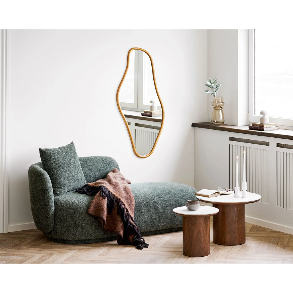 Chaise longue vert foncé texturée avec accoudoirs ronds
