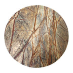Table d’appoint ronde marbre veiné rouge-brun 50x50 cm