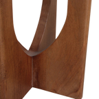 Table d’appoint ronde en marbre noir et bois sculpté – H50 cm