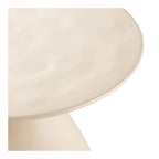 Table d’appoint ronde en métal émaillé beige sable, Ø36 x H40 cm