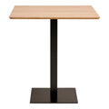 Table haute carrée bois naturel métal noir 70x70 cm pour salon