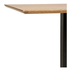 Table haute carrée 70x70 cm en bois naturel et métal noir pour salon