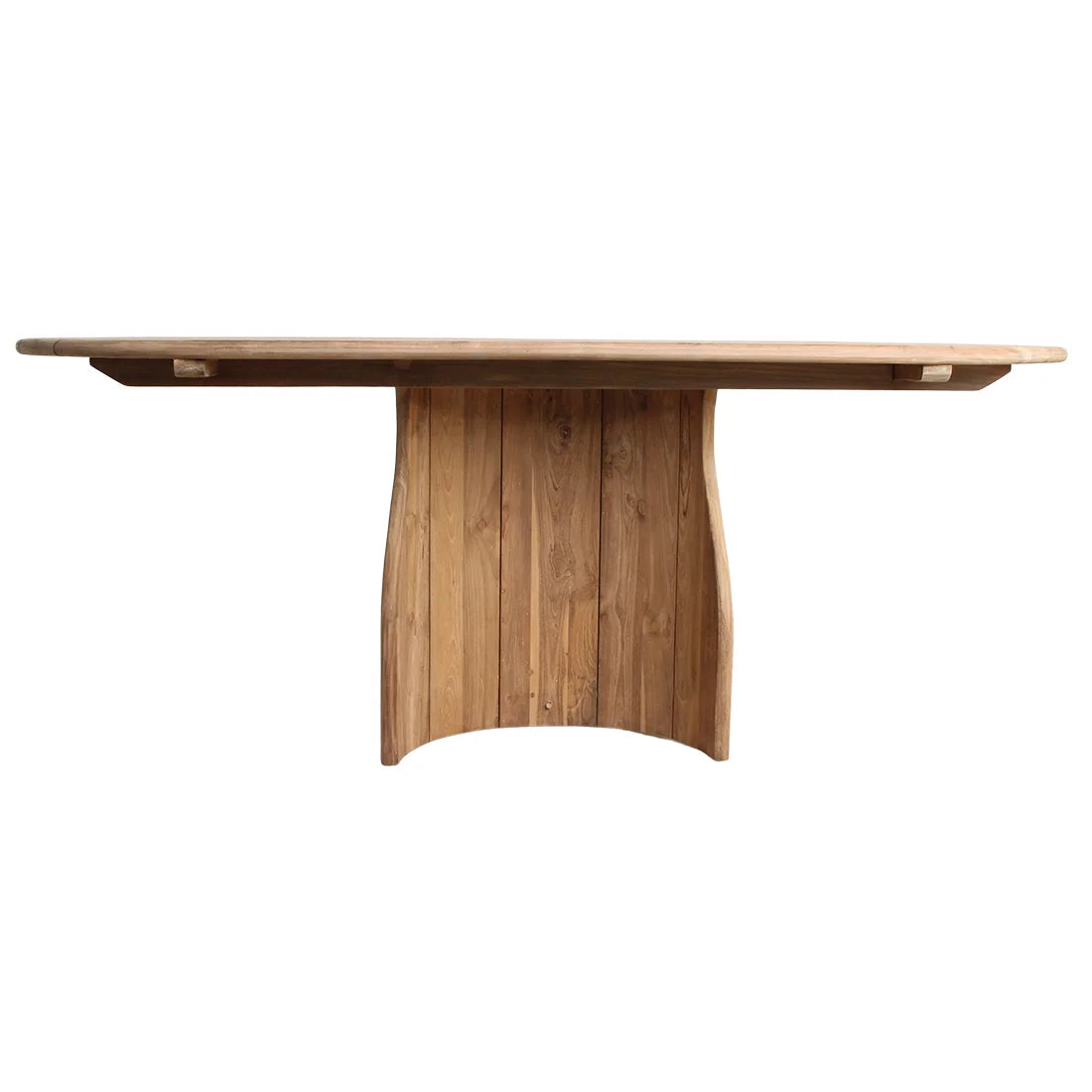 Table de jardin en teck recyclé ovale naturel 200x90 cm