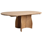 Table de jardin en teck recyclé ovale naturel 200x90 cm