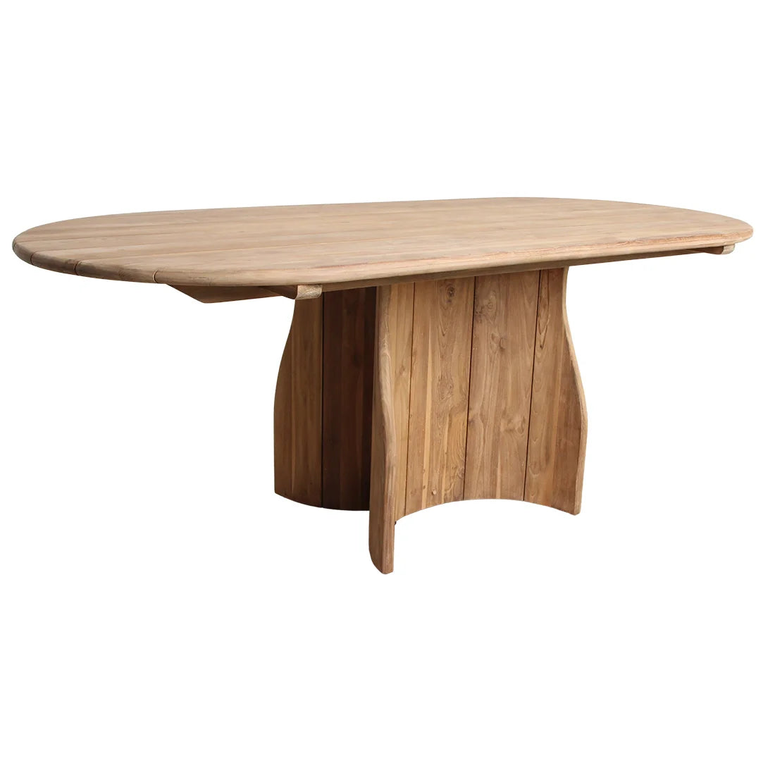 Table de jardin en teck recyclé ovale naturel 200x90 cm
