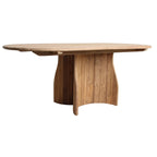 Table de jardin en teck recyclé ovale naturel 200x90 cm en bois clair