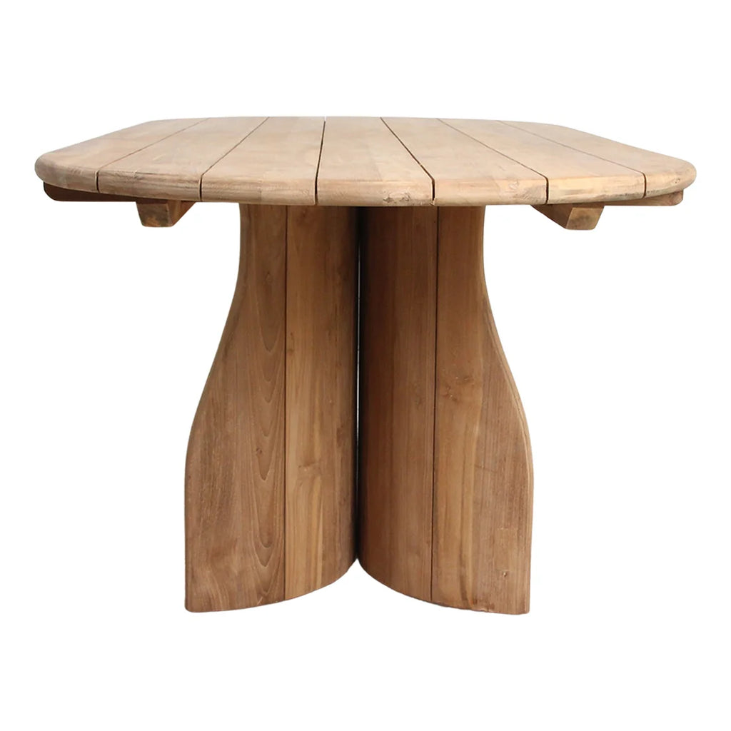 Table ronde en teck recyclé ovale naturelle 200x90 cm