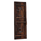 Table pliante en bois brun vintage avec piétement métal, 170x60 cm