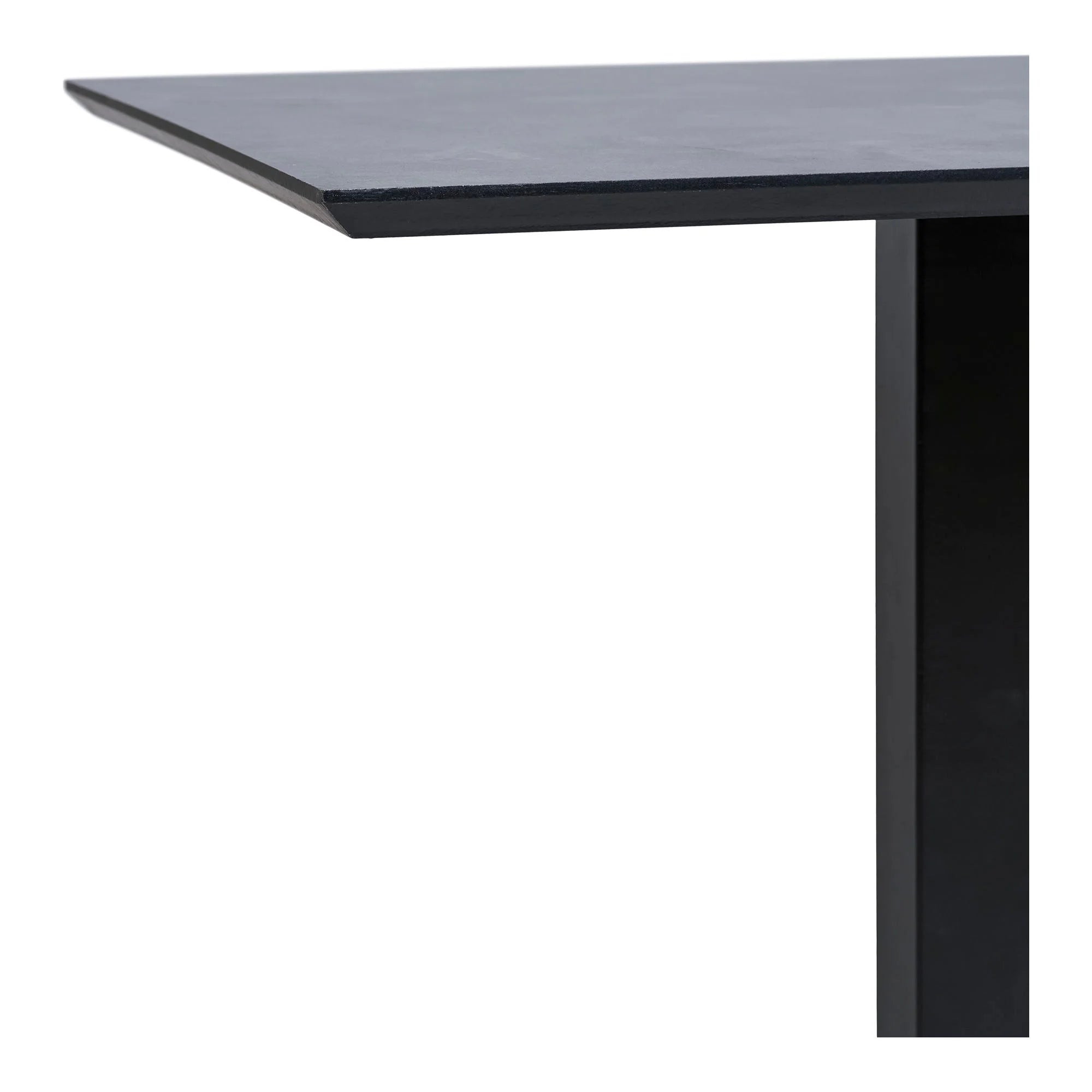 Table rectangulaire verre noir effet pierre foncée et pieds métal noir 70x70 cm