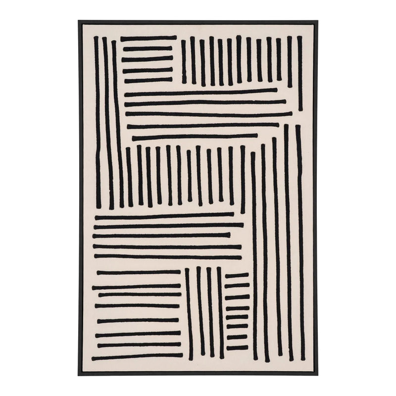 Tableau sur toile noir et beige 60x90 cm avec cadre MDF