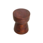 Tabouret sculpté en bois de manguier brun forme sablier H45 cm
