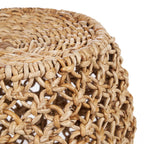 Tabouret en feuilles de bananier tressées naturel ajouré Ø49 cm