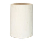 Pot en céramique cylindrique blanc naturel avec finition lisse pour plante intérieure