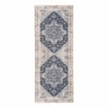 Tapis de couloir persan bleu 80x200 cm avec médaillons bleus vintage