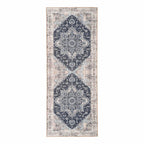 Tapis de couloir persan bleu 80x200 cm avec médaillons bleus vintage