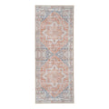 Tapis de couloir persan vintage orange et bleu en polyester 80x200