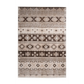 Tapis ethnique motifs géométriques taupe et beige avec motif tribal abstract