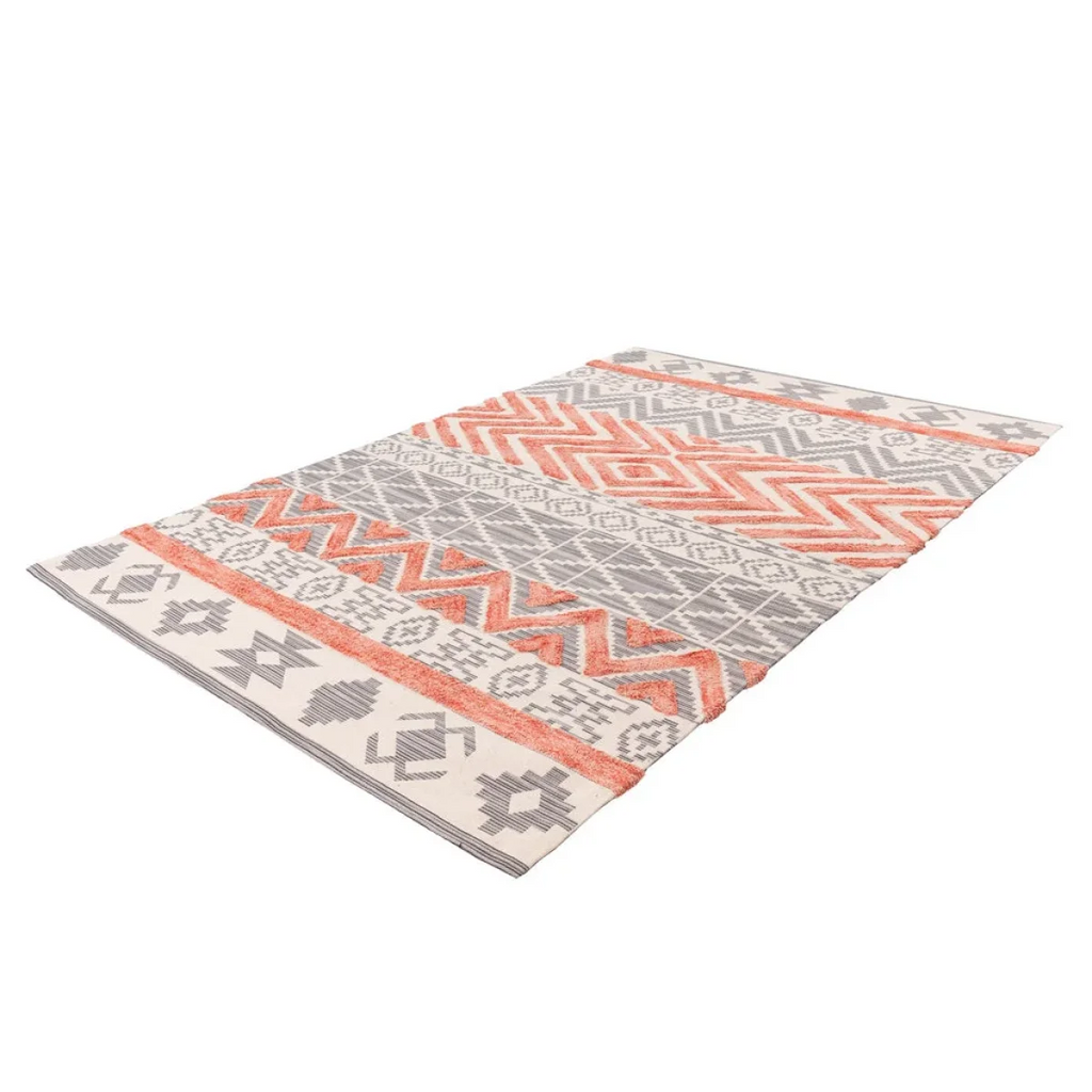 Tapis tribal avec motifs en peach, gris et blanc cassé pour Ethnie 100 Grau / Apricot 200cm x 290cm