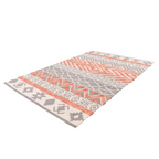 Tapis tribal avec motifs en peach, gris et blanc cassé pour Ethnie 100 Grau / Apricot 200cm x 290cm