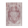 Tapis oriental rectangulaire vintage avec motif floral médallion bordeaux et beige
