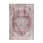 Tapis oriental rectangulaire vintage avec motif floral médallion bordeaux et beige