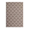 Tapis rectangulaire beige et taupe avec motif marocain et motif quatrefoil 80x230 cm