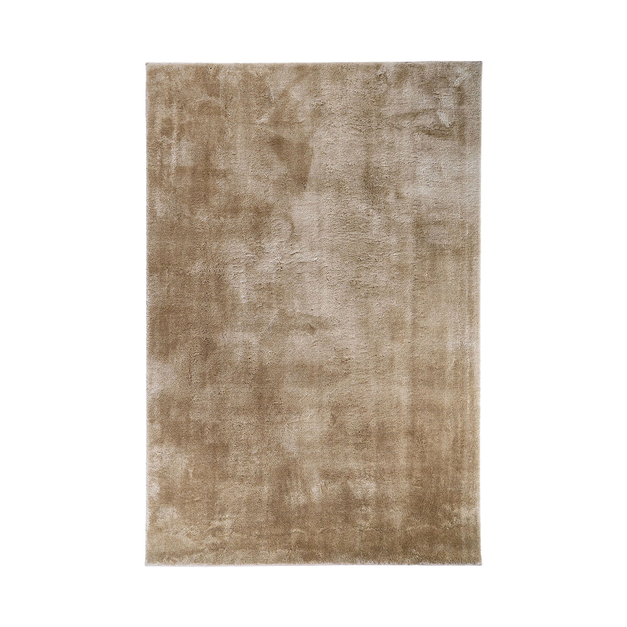 Tapis en polyester sable rectangulaire 160x230 cm beige shaggy