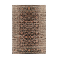 Tapis rectangulaire à motifs persans vieilli noir, beige et rose 200x290 cm