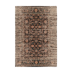 Tapis rectangulaire à motifs persans vieilli noir, beige et rose 200x290 cm