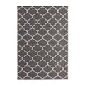 Tapis rectangulaire gris avec motif marocain blanc 80x230 cm
