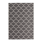 Tapis rectangulaire gris avec motif marocain blanc 80x230 cm
