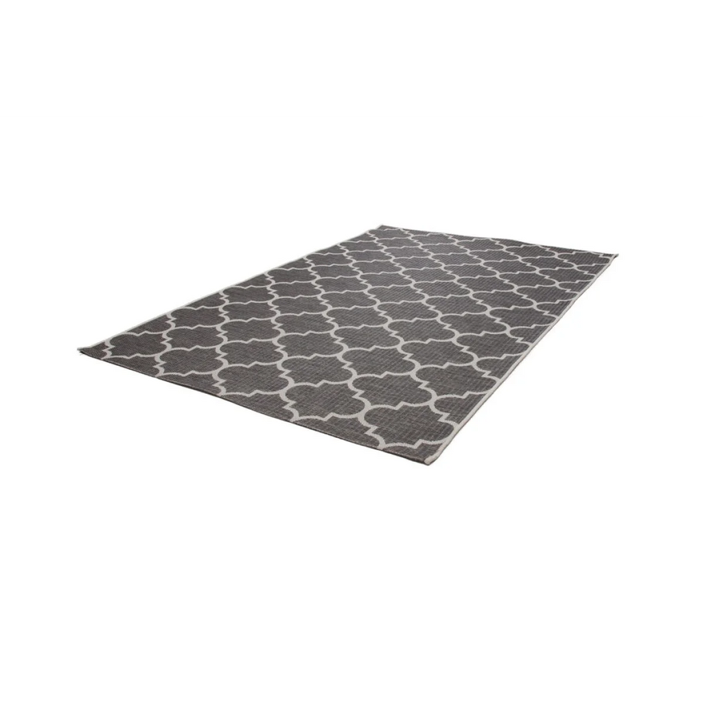 Tapis rectangulaire gris à motif marocain tissé 80x230 cm