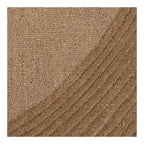 Tapis de bain camel en laine texturée à rayures diagonales en relief