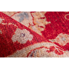 Tapis rectangulaire rouge à motifs floraux orientaux avec bord plié de 110x180 cm