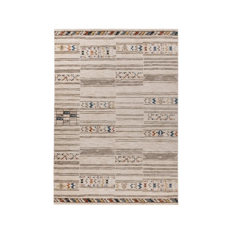 Tapis rectangulaire tissé multicolore en polyester doux