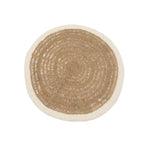 Tapis rond en jonc de mer et coton 100 cm blanc naturel