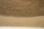Tapis rond en jonc de mer naturel 100 cm style bohème, crochetage serré et naturel