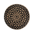 Tapis rond en jute tressée naturel et noir Ø120 cm
