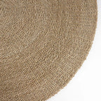 Tapis rond en sisal tressé motif spiralé beige naturel – Ø200 cm