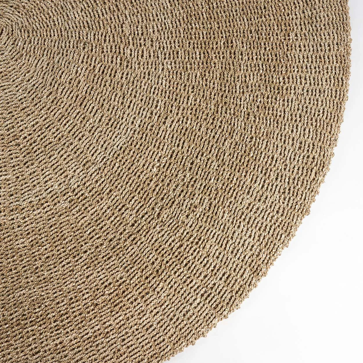 Tapis rond en sisal tressé motif spiralé beige naturel – Ø200 cm