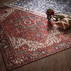 Vue aérienne du tapis rouge oriental.
