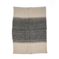 Torchon de cuisine en lin bicolore noir et beige 50x70 cm texturé