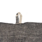 Torchon en lin rayé noir et beige texturé noir et blanc avec boucle