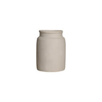 Vase artisanal blanc cassé texture mate H31 cm en céramique crème mat