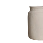 Vase artisanal blanc cassé texturé mat H31 cm en céramique crème