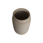 Vase artisanal blanc cassé texturé mat H31 cm en céramique crème