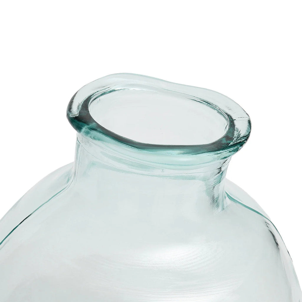 Vase bulle en verre recyclé transparent bleu – H31 cm